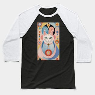 Hilma af Klint's Chromatic Cats: Abstract Feline Reverie Baseball T-Shirt